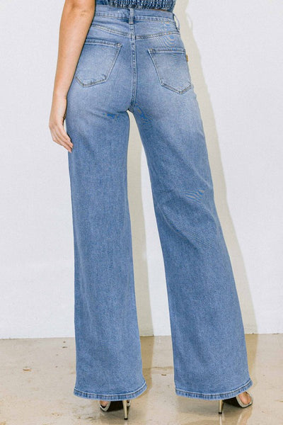 Casually Slit Wide Fit Jeans