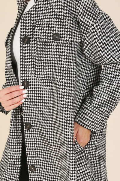 Chic Houndstooth Shacket