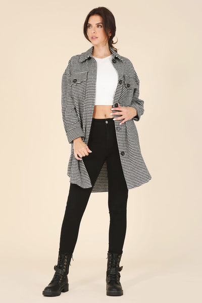 Chic Houndstooth Shacket