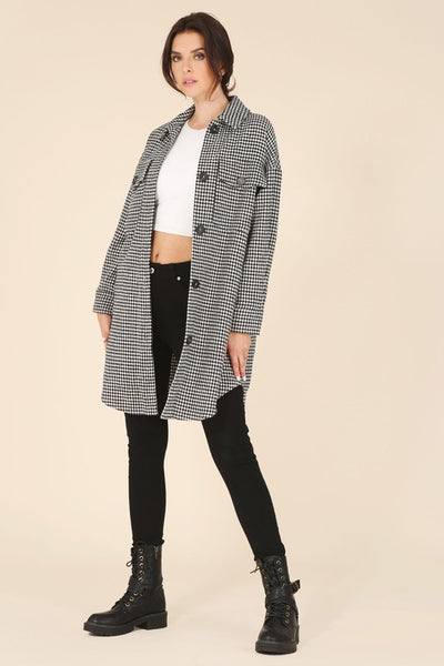 Chic Houndstooth Shacket