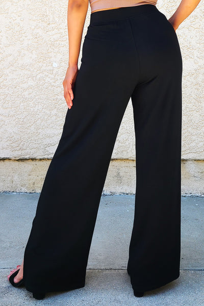 Classic Slit Wide Leg Pants