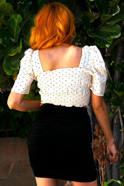 Romantic Polkadot Crop Top