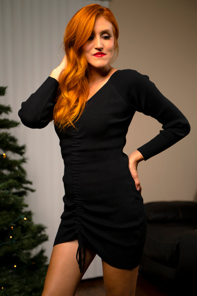 Loving Ruched Sweater Dress